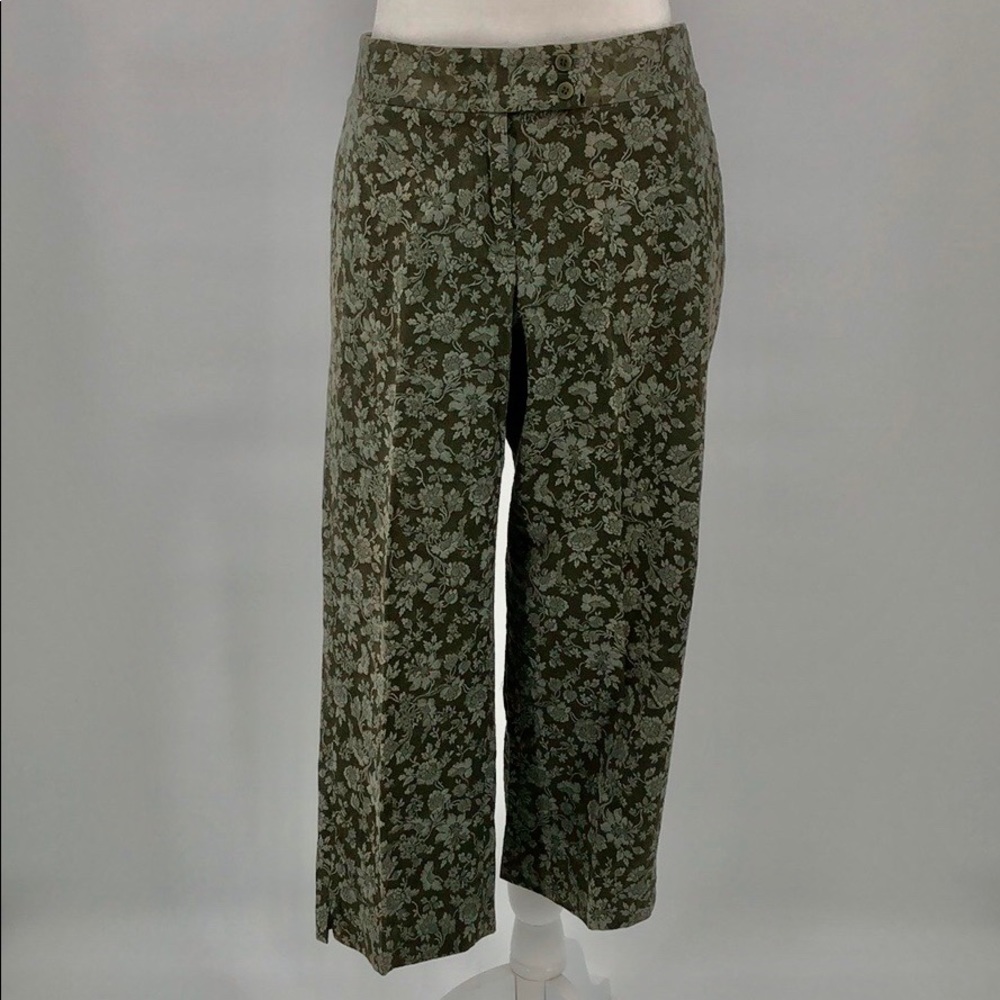 Isda & Co Brocade Crop Pants in Light Olive Size 8